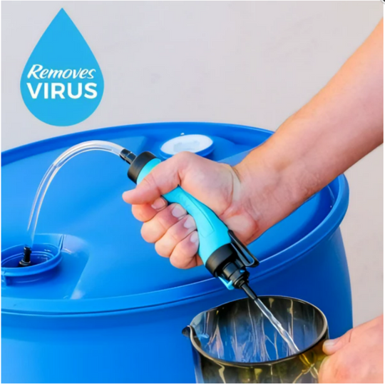 Aqua Drum Water Filter, with improved hand pump or Rechargeable Power Pump.
