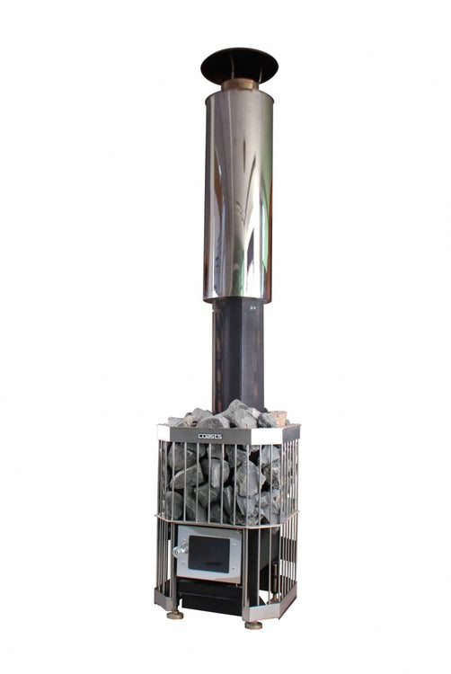 Coasts Wood Burning Stove with Stainless Vent Kit + Rocks Cage Type for Traditional Steam Sauna Spa Heater