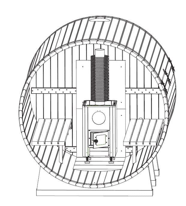 Coasts Wood Burning Stove with Stainless Vent Kit + Rocks Cage Type for Traditional Steam Sauna Spa Heater