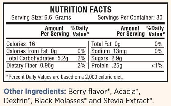 Nutrition Facts Rezealiant Living Premium Feast Turbo Charged Powder