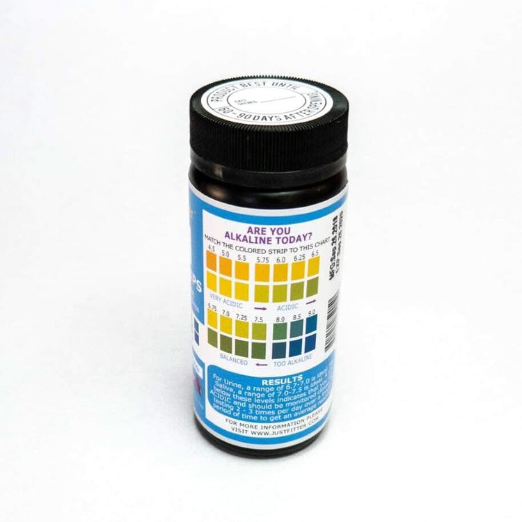 JustFitter pH Test Strips (100 Strips + 25 FREE) for Alkaline & Acid Testing