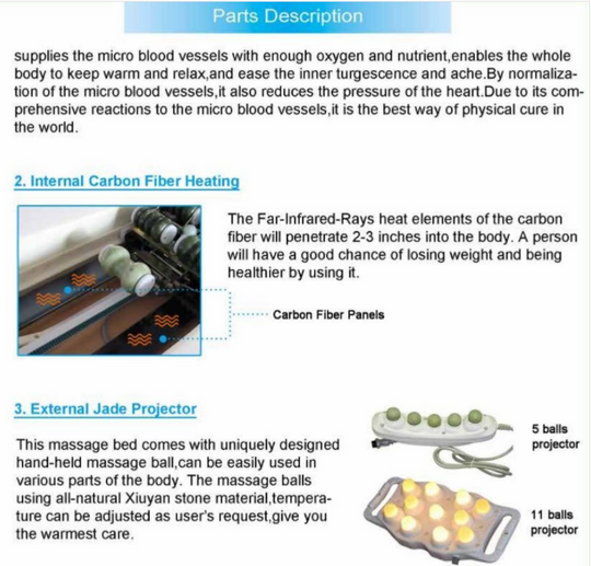 Far Infrared Jade Therapy Massage Bed details