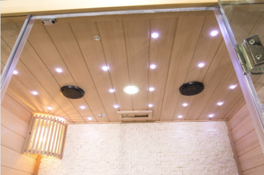 Canadian Hemlock Swedish Wet Dry Traditional Steam Sauna Spa for 2 Person - Interior Star LED lightning