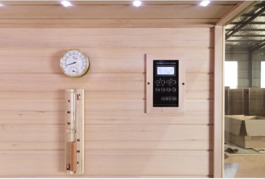 Canadian Hemlock Swedish Wet Dry Traditional Steam Sauna Spa for 2 Person.- Thermometer + Hygrometer