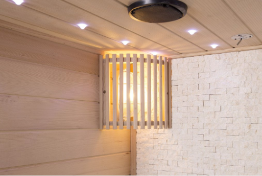 Canadian Hemlock Swedish Wet Dry Traditional Steam Sauna Spa for 2 Person - LED reading light